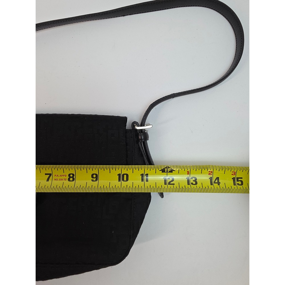 Longchamp Paris Black Monogram Jacquard Shoulder Bag Made in France Baguette - Picture 7 of 8